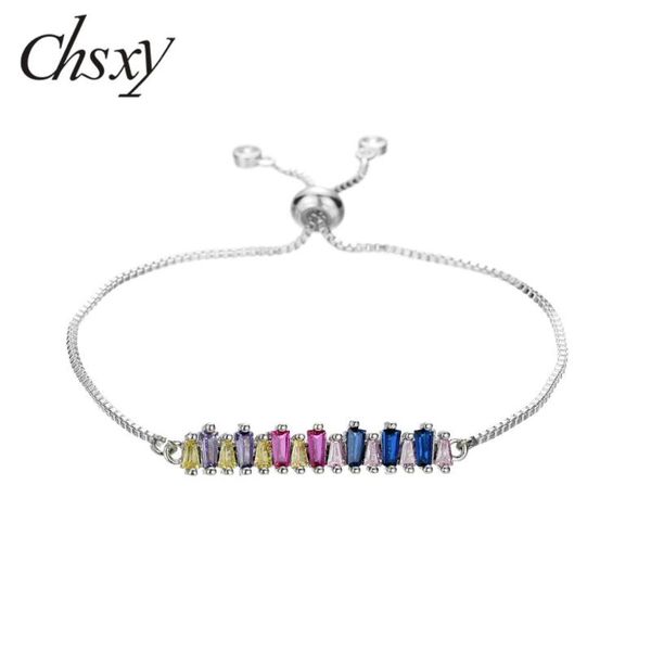 charm bracelets chsxy fashion rainbow crystal zircon bracelet femme copper adjustable slider box chain bangle wedding jewelry, Golden;silver
charm bracelets chsxy fashion rainbow crystal zircon bracelet femme copper adjustable slider box chain bangle wedding jewelry, Golden;silver