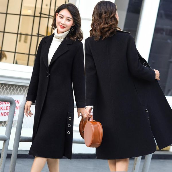 women's wool & blends real coat autumn winter jacket women clothes 2021 double side alpaca woolen female korean long jackets my4459, Black
women's wool & blends real coat autumn winter jacket women clothes 2021 double side alpaca woolen female korean long jackets my4459, Black
