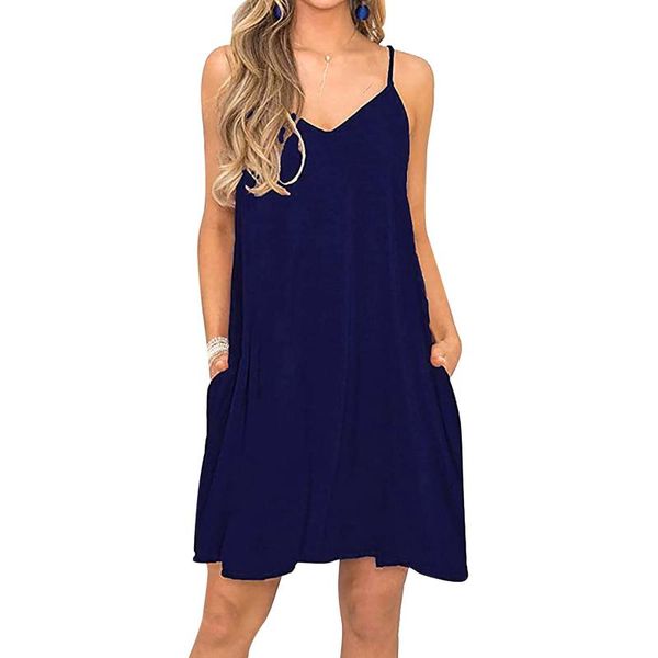 casual dresses strap beach mini dress with pockets women's summer sleeveless adjustable sling for women sukienki damskie, Black;gray
casual dresses strap beach mini dress with pockets women's summer sleeveless adjustable sling for women sukienki damskie, Black;gray