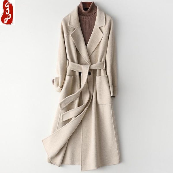 autumn elegant wool coat women winter woman coats 2021 korean fashion ladies cashmere long jacket+belt slim outwear lw805 women's & ble, Black
autumn elegant wool coat women winter woman coats 2021 korean fashion ladies cashmere long jacket+belt slim outwear lw805 women's & ble, Black