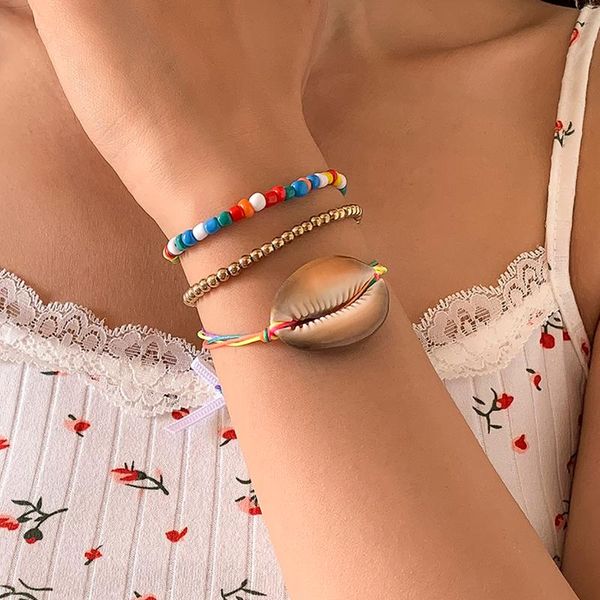 charm bracelets shixin bohemia multi layered colored beaded shell bracelet for women fashion summer charms elasticity set jewelry 2021, Golden;silver
charm bracelets shixin bohemia multi layered colored beaded shell bracelet for women fashion summer charms elasticity set jewelry 2021, Golden;silver