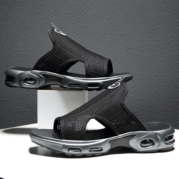 sandals men's 2021 summer shoes beach bochin mesh casual slippers, Black