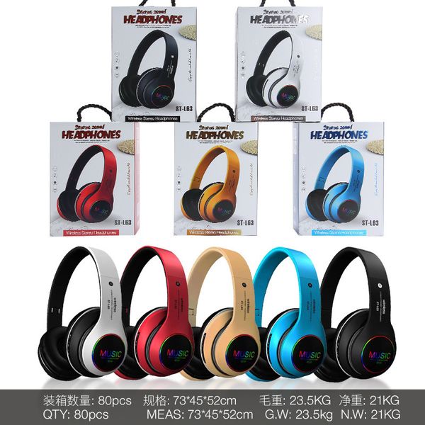 Headset Bluetooth headset running wireless foldable LED colorful light st-l63 wholesale
Headset Bluetooth headset running wireless foldable LED colorful light st-l63 wholesale