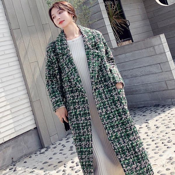 women's wool & blends 2021 listing blend coats women winter thick emerald plaid coat female long fashion tweed jacket outwear femme, Black
women's wool & blends 2021 listing blend coats women winter thick emerald plaid coat female long fashion tweed jacket outwear femme, Black