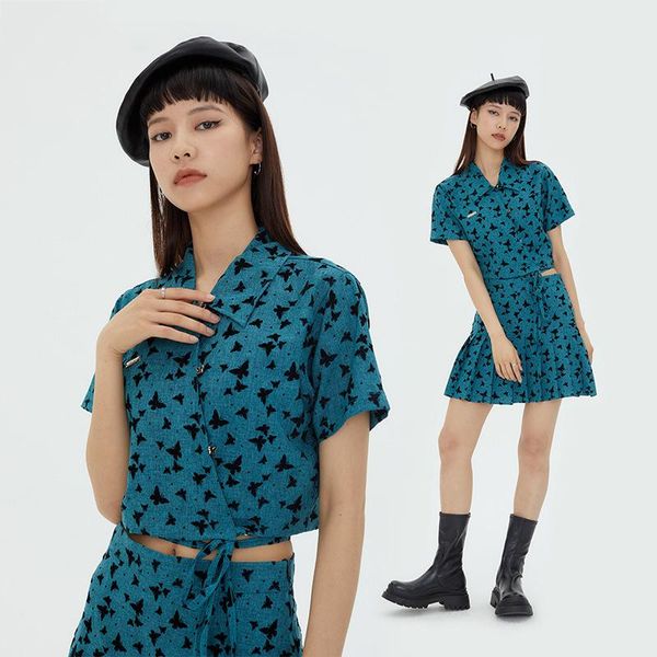skirts summer y2k mini women high street butterfly print pleated skirt + dark style casual shirt thin slim female streetwear, Black
skirts summer y2k mini women high street butterfly print pleated skirt + dark style casual shirt thin slim female streetwear, Black
