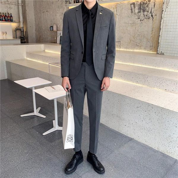 men's fashion long sleeve suit korean slim solid color no iron groom's man two piece suits & blazers, White;black
men's fashion long sleeve suit korean slim solid color no iron groom's man two piece suits & blazers, White;black