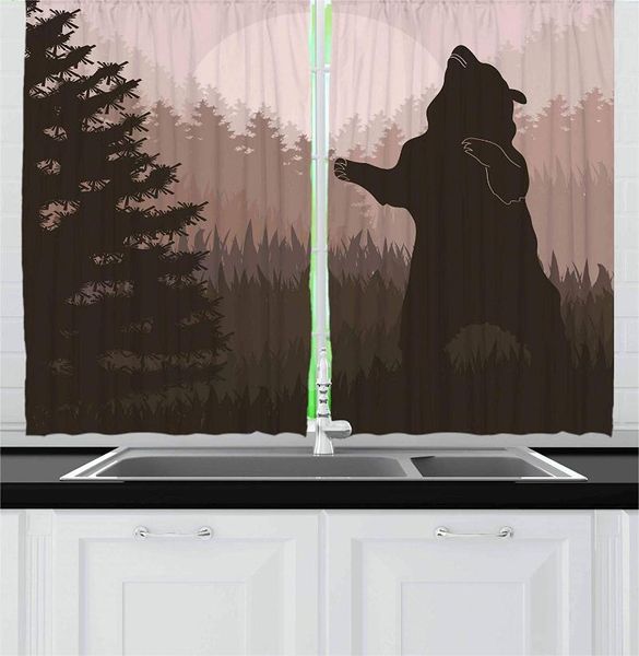 curtain & drapes nature kitchen curtains silhouette of wild bear in the jungle woodland at dark night illustration home window decor
curtain & drapes nature kitchen curtains silhouette of wild bear in the jungle woodland at dark night illustration home window decor