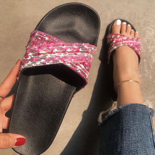 fashion cross rainbow slipper for woman comfortable casual crystal women's summer footwear non-slip breathable slaps women slippers, Black
fashion cross rainbow slipper for woman comfortable casual crystal women's summer footwear non-slip breathable slaps women slippers, Black