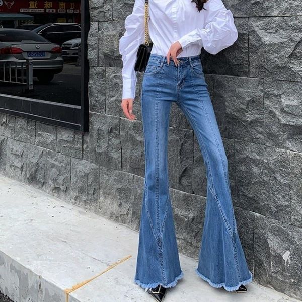 women's jeans fashion light blue tassel flare women spring high waist slim vintage denim bell-bottom pants office lady washed trousers
women's jeans fashion light blue tassel flare women spring high waist slim vintage denim bell-bottom pants office lady washed trousers