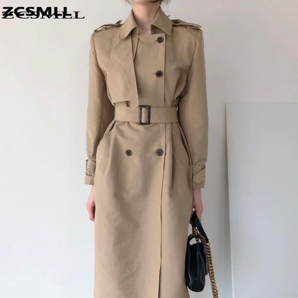 women's trench coats zcsmll retro british style lapel double-breasted waist straight over the knee long windbreaker jacket with belt, Tan;black
women's trench coats zcsmll retro british style lapel double-breasted waist straight over the knee long windbreaker jacket with belt, Tan;black