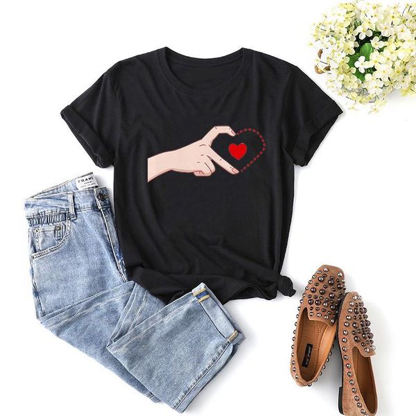 women's t-shirt 2021 kpop style finger heart tshirts print o-neck short sleeve female plus size ulzzang harajuku graphic tees, White
women's t-shirt 2021 kpop style finger heart tshirts print o-neck short sleeve female plus size ulzzang harajuku graphic tees, White
