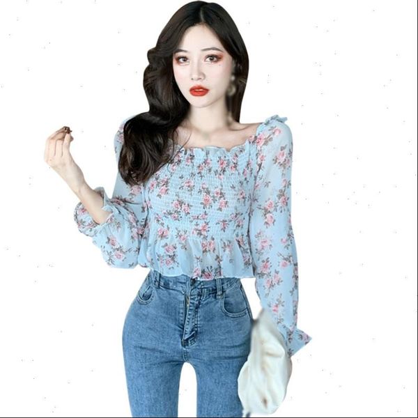 floral print slash neck womens shirt fall arrival sweet long sleeves chiffon shirts, White
floral print slash neck womens shirt fall arrival sweet long sleeves chiffon shirts, White