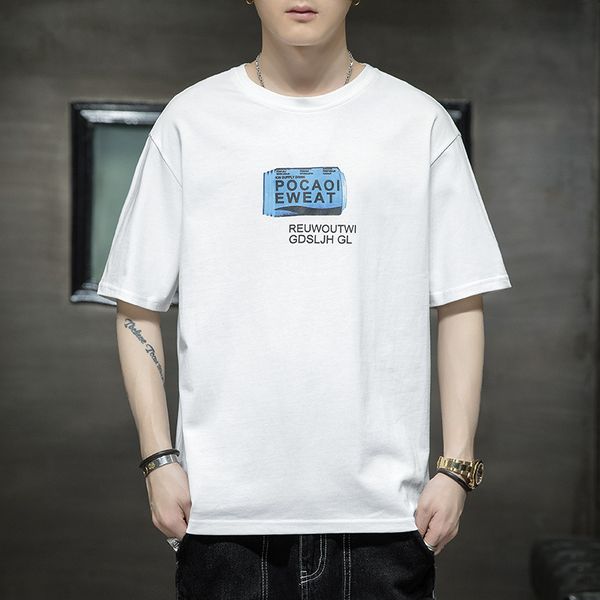 men's t shirts 2021 short sleeve fashion brand summer loose casual half, White;black
men's t shirts 2021 short sleeve fashion brand summer loose casual half, White;black