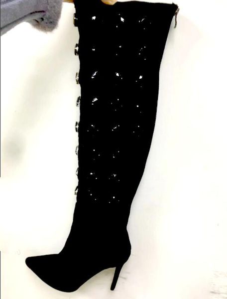 boots bling black gem rhinestone embellished spring knee high female thin heels knight fashion pointed toe zapato bottine
boots bling black gem rhinestone embellished spring knee high female thin heels knight fashion pointed toe zapato bottine