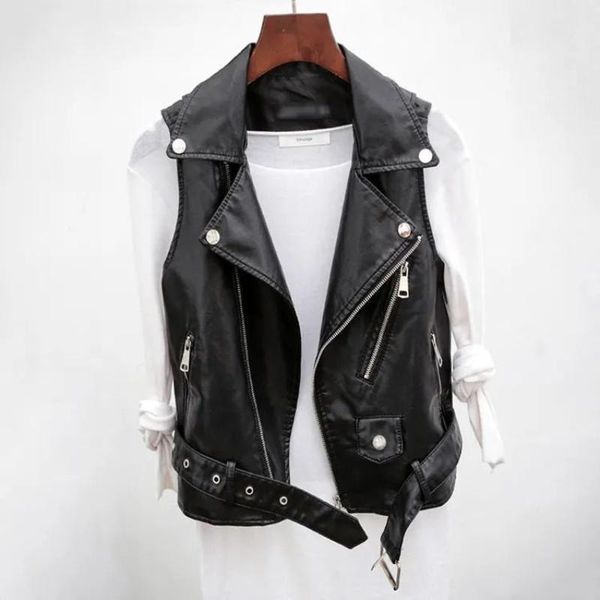 women's vests autumn winter woman faux leather jacket female sleeveless vest coat waistcoat ladies all match pu outerwear a184, Black;white
women's vests autumn winter woman faux leather jacket female sleeveless vest coat waistcoat ladies all match pu outerwear a184, Black;white