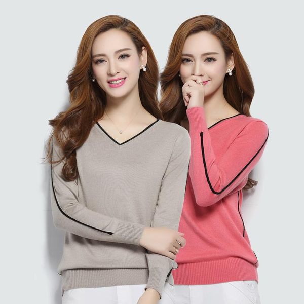 women's sweaters 2021 autumn v low neck cashmere sweater jacket long sleeved sweater, loose short knitted wool jersey, White;black
women's sweaters 2021 autumn v low neck cashmere sweater jacket long sleeved sweater, loose short knitted wool jersey, White;black
