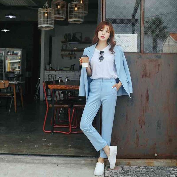 women's suits autumn korean fashion temperament slim small jacket wild pants suit 201009, White;black
women's suits autumn korean fashion temperament slim small jacket wild pants suit 201009, White;black