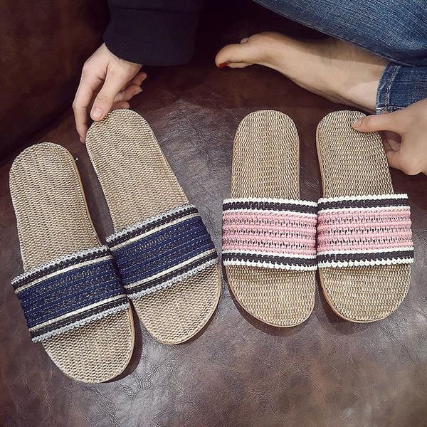 linen slippers women summer home indoor shoes sweet non-slip household floor sandals and men, Black
linen slippers women summer home indoor shoes sweet non-slip household floor sandals and men, Black