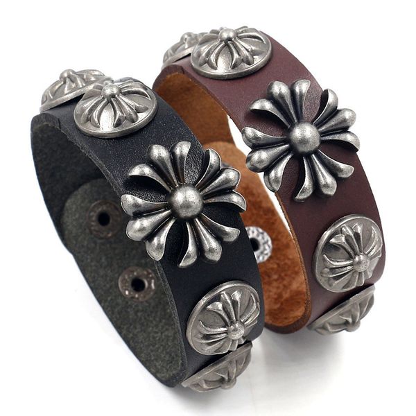 classic crosin ch punk style bracelet classic croquet cross flower cowhide bracelet personality fashion men's faith hand ornament
classic crosin ch punk style bracelet classic croquet cross flower cowhide bracelet personality fashion men's faith hand ornament