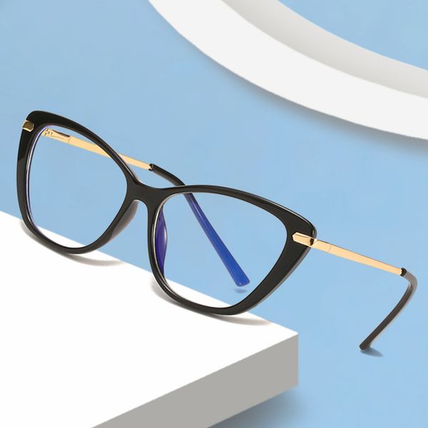 2021 summer simple tr90 cat's eye frame women's spring leg anti blue flat lens fashion glasses, White;black
2021 summer simple tr90 cat's eye frame women's spring leg anti blue flat lens fashion glasses, White;black