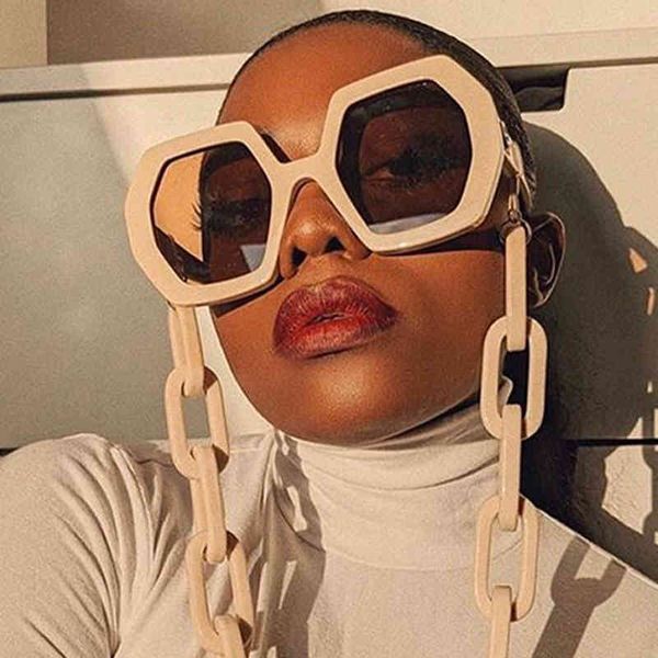 unique sunglasses chain set for women 2021 luxury brand polygon place sunglasses female vintage punk glasses beige men shades glasses wholes, White;black
unique sunglasses chain set for women 2021 luxury brand polygon place sunglasses female vintage punk glasses beige men shades glasses wholes, White;black