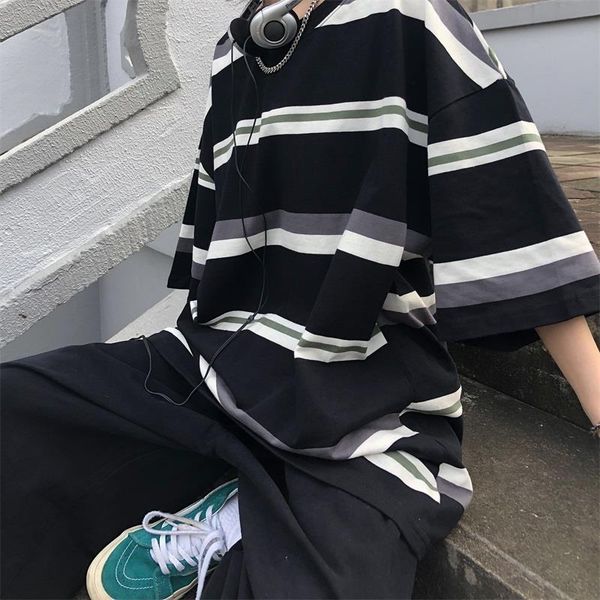women's polos retro women's t-shirt - encounter japanese stripe simple loose short sleeve t-shirt korean summer cotton black top, White
women's polos retro women's t-shirt - encounter japanese stripe simple loose short sleeve t-shirt korean summer cotton black top, White
