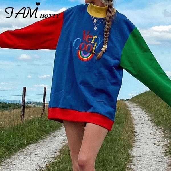 women's hoodies & sweatshirts iamty rainbow letter print oversize women color patchwork long sleeve pullove streetwear autumn aesthetic, Black
women's hoodies & sweatshirts iamty rainbow letter print oversize women color patchwork long sleeve pullove streetwear autumn aesthetic, Black