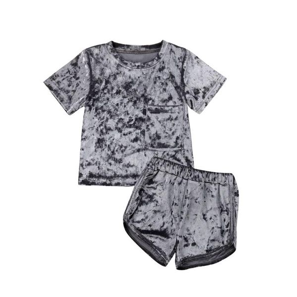 toddler born baby clothes infant kids boy girl velvet outfit solid t-shirt short pants sport sets summer clothing, White 
toddler born baby clothes infant kids boy girl velvet outfit solid t-shirt short pants sport sets summer clothing, White