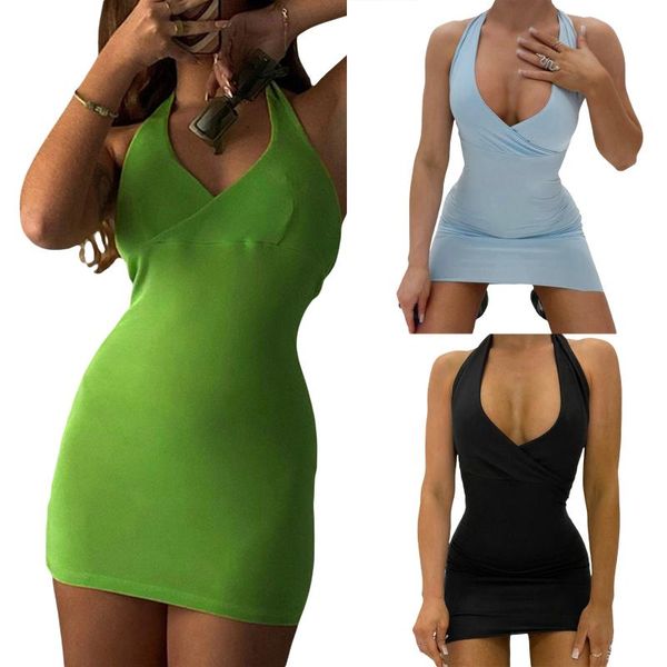 casual dresses summer female trendy dress solid color v-neck sleeveless low-cut skinny green/light blue/black, Black;gray
casual dresses summer female trendy dress solid color v-neck sleeveless low-cut skinny green/light blue/black, Black;gray
