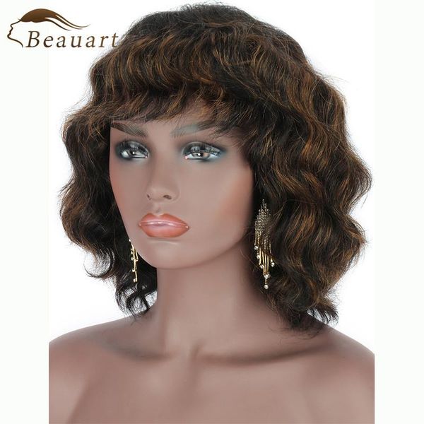 lace wigs beauart human hair bob cut none front wig with bangs 13"short wave for women ombre brown machine, Black;brown
lace wigs beauart human hair bob cut none front wig with bangs 13"short wave for women ombre brown machine, Black;brown