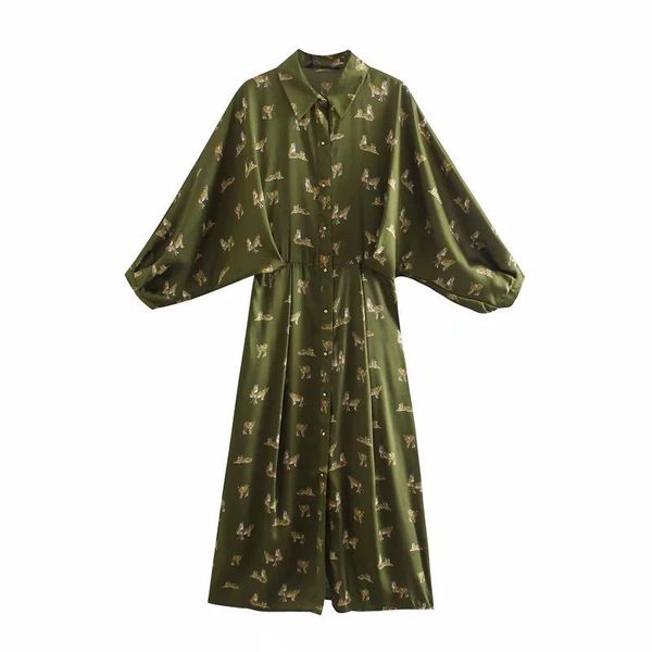 women printed dress long sleeves midi shirt-style elegant chic lady fashion vintage woman es 210420, Black;gray
women printed dress long sleeves midi shirt-style elegant chic lady fashion vintage woman es 210420, Black;gray