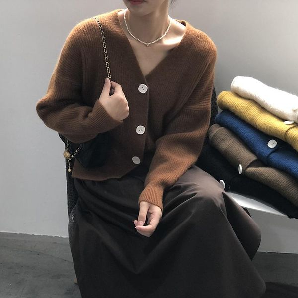 women's knits & tees mooirue autumn casual women knitted caridgan three button v enck long sleeve solid brown sweater coat, White
women's knits & tees mooirue autumn casual women knitted caridgan three button v enck long sleeve solid brown sweater coat, White