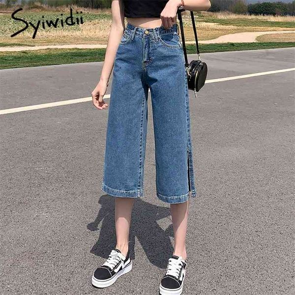high waisted jeans for women knee length straight denim pants slit joggers fashion clothes vintage streetwear cut 210607, Blue
high waisted jeans for women knee length straight denim pants slit joggers fashion clothes vintage streetwear cut 210607, Blue