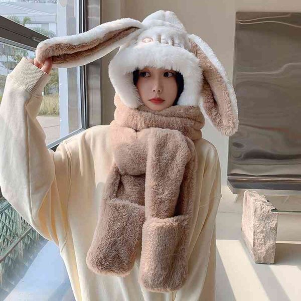 2021 new winter ladies scarf gloves hat one-piece three-piece cute rabbit outdoor women riding plus velvet thickening keep warm, Blue;gray
2021 new winter ladies scarf gloves hat one-piece three-piece cute rabbit outdoor women riding plus velvet thickening keep warm, Blue;gray