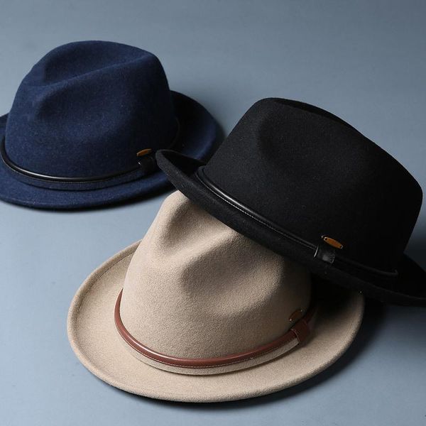 berets drop autumn winter men wool fedora hat vintage hats headwear trilby man's cap lm06, Blue;gray
berets drop autumn winter men wool fedora hat vintage hats headwear trilby man's cap lm06, Blue;gray