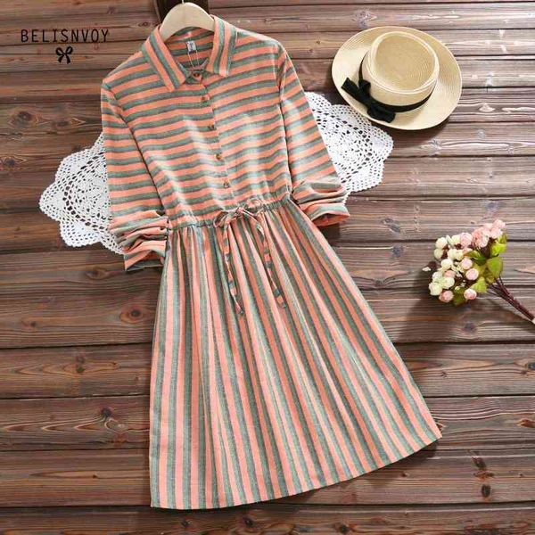 brand girl loose large size knee length waist long sleeve cotton striped high-quality stripes dress 210520, Black;gray
brand girl loose large size knee length waist long sleeve cotton striped high-quality stripes dress 210520, Black;gray