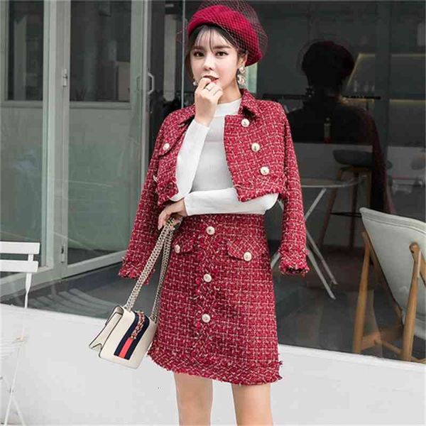 two piece dress autumn winter suits women runway designer elegant office lady formal tweed red blazer jacket mini skirt 2 sets lu, White
two piece dress autumn winter suits women runway designer elegant office lady formal tweed red blazer jacket mini skirt 2 sets lu, White