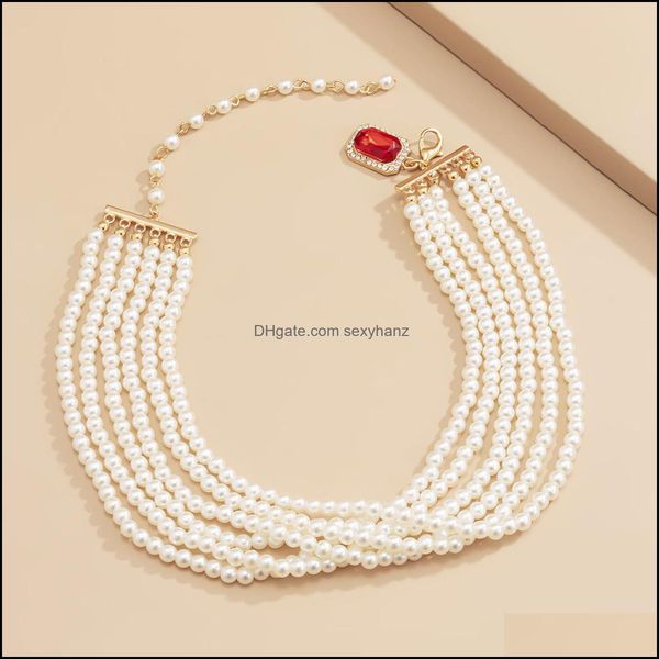 chokers necklaces & pendants jewelry fashion mtilayer imitation pearl choker necklace women collares wedding luxury red rhinestone pendant c, Golden;silver
chokers necklaces & pendants jewelry fashion mtilayer imitation pearl choker necklace women collares wedding luxury red rhinestone pendant c, Golden;silver