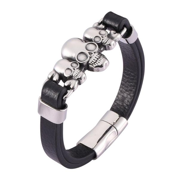 charm bracelets titanium steel leather rope bracelet punk style skull personality men's woven, Golden;silver
charm bracelets titanium steel leather rope bracelet punk style skull personality men's woven, Golden;silver