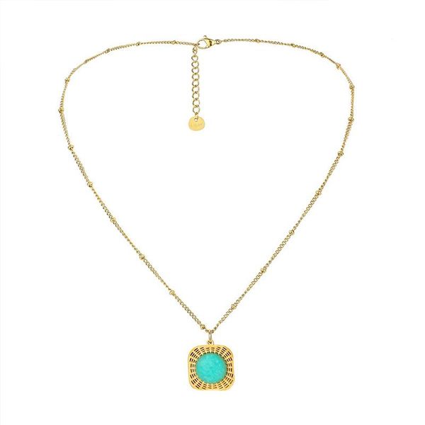 pendant necklaces 2021 temperament blue natural stone collar for women stainless steel beads chain square necklace jewelry, Silver
pendant necklaces 2021 temperament blue natural stone collar for women stainless steel beads chain square necklace jewelry, Silver