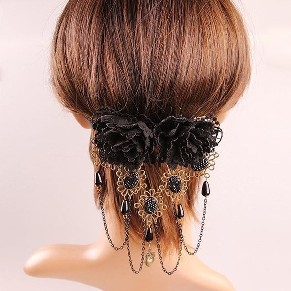 vintage gothic black lace flower headband hair clips for women stone tassels fashion jewelry acessories1
vintage gothic black lace flower headband hair clips for women stone tassels fashion jewelry acessories1