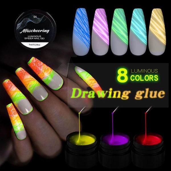 nail art kits 8 colors/set luminous gel fluorescent neon drawing pulling silk thick polish glow in the dark spider diy
nail art kits 8 colors/set luminous gel fluorescent neon drawing pulling silk thick polish glow in the dark spider diy