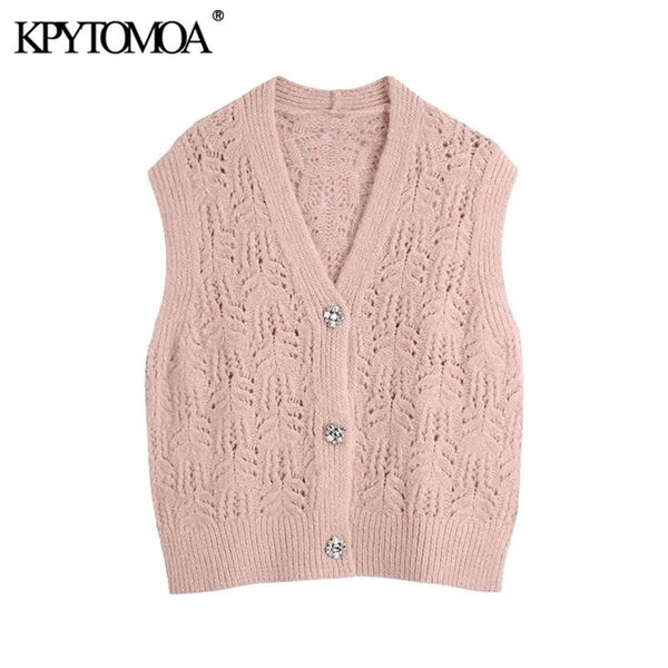kpytomoa women sweet fashion with bejewelled buttons knitted vest sweater vintage sleeveless female waistcoat chic 210819, Black;white
kpytomoa women sweet fashion with bejewelled buttons knitted vest sweater vintage sleeveless female waistcoat chic 210819, Black;white