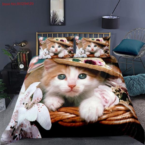 bedding sets cartoon animals set king size multicolor duvet cover with pillowcase cats 2/3 piece bed linen
bedding sets cartoon animals set king size multicolor duvet cover with pillowcase cats 2/3 piece bed linen