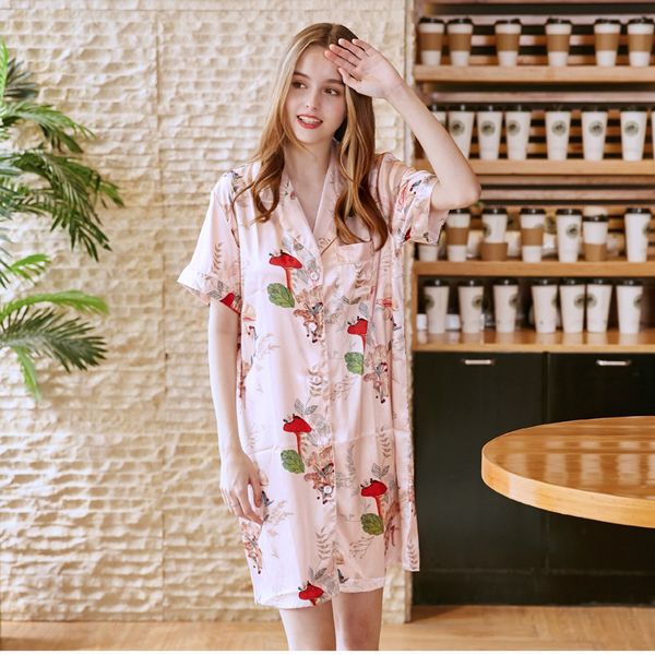 yaoting ice silk women's nightdress summer silk shirt pajamas housewear sq796, Black;red
yaoting ice silk women's nightdress summer silk shirt pajamas housewear sq796, Black;red