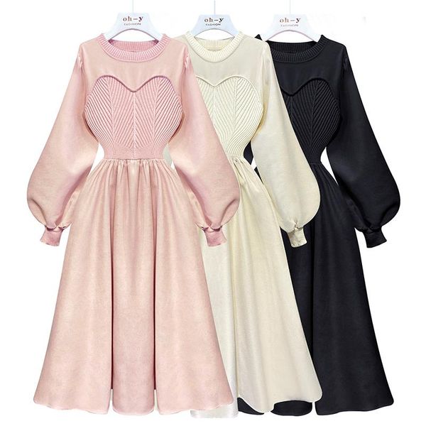 casual dresses 2021 spring autumn patchwork knitted fashion vintage elegant lantern sleeve a-line women lj3156, Black;gray
casual dresses 2021 spring autumn patchwork knitted fashion vintage elegant lantern sleeve a-line women lj3156, Black;gray
