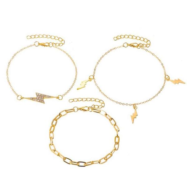 link, chain 3pcs/set charm gold/silver color metal chains bracelet female women geometric rhinestone bracelets jewelry accessories gifts, Black
link, chain 3pcs/set charm gold/silver color metal chains bracelet female women geometric rhinestone bracelets jewelry accessories gifts, Black