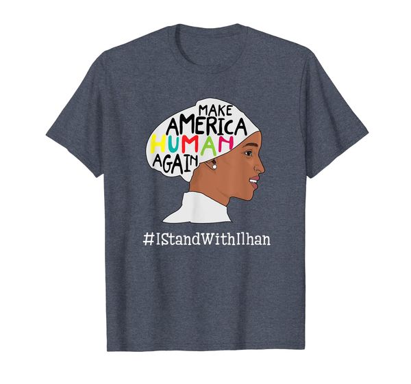 make america human again shirt i stand with ilhan omar gifts, White;black
make america human again shirt i stand with ilhan omar gifts, White;black