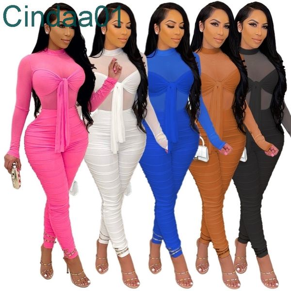 women jumpsuits designer slim 2022 spring mesh splicing long sleeve trousers zipper romper 5 colours, Black;white
women jumpsuits designer slim 2022 spring mesh splicing long sleeve trousers zipper romper 5 colours, Black;white