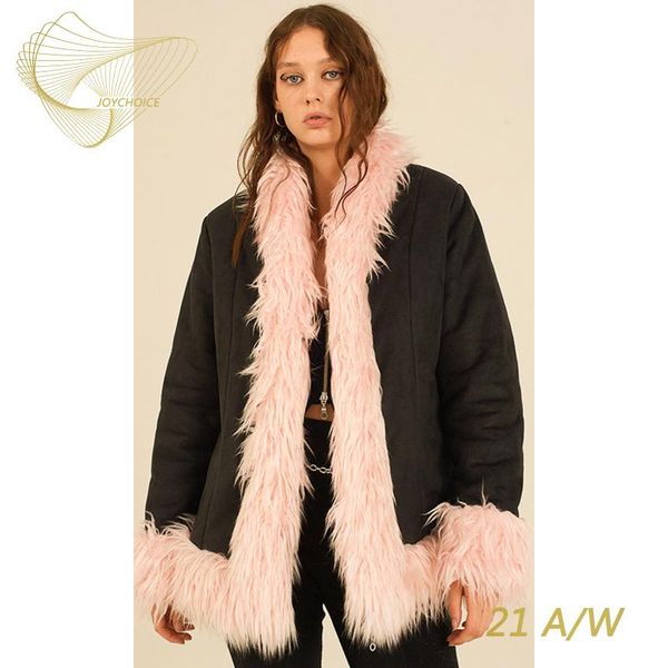 women's wool & blends joychoice 21a/w long sleeve fur stand-up collar woolen cloth coat, Black
women's wool & blends joychoice 21a/w long sleeve fur stand-up collar woolen cloth coat, Black